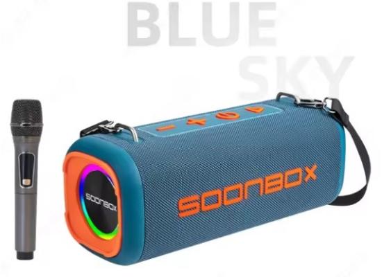 Soonbox S9200 Stereo Bluetooth High Power Party Box Waterproof Outdoor 100W Wireless Speaker Portable Audio System Sound Speakers, Bluetooth, TF card, USB, AUX, TWS, with Mic - Blue